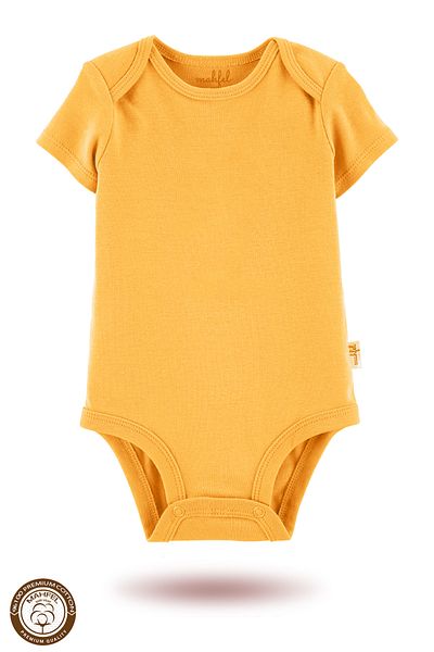 MAHFEL 5-Piece Organic Unprinted Short Sleeve Baby Bodysuit