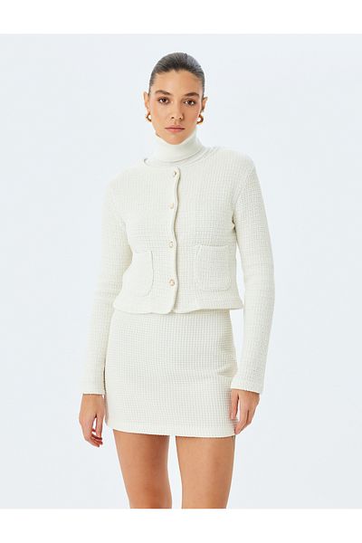 Koton Off white Mini Tweed Skirt