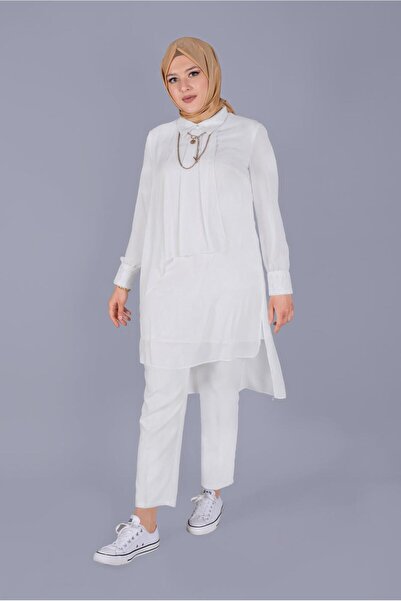 TRENDTESETTÜR Cream Embroidered Flywheel Tunic - Women's 20054