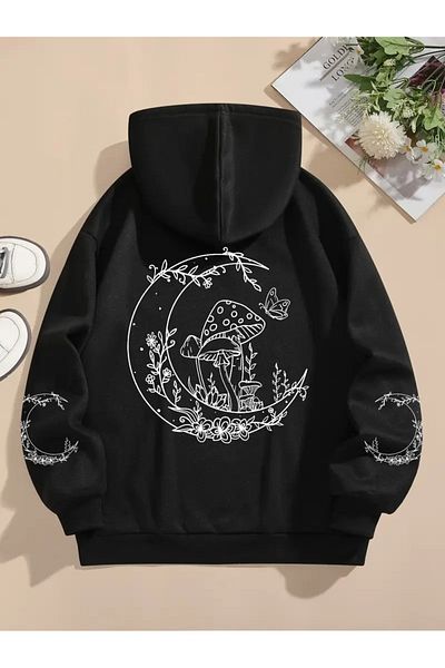 LAND MODA Φούτερ Unisex με μαύρο στάμπα