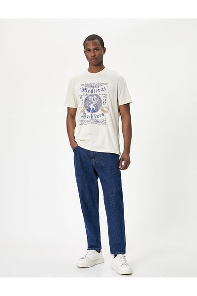 Koton Slogan Printed Crew Neck T-Shirt