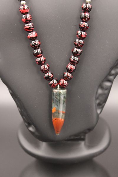 magıcgrange Natural Stone Blood Necklace - Special Design, Courage and Renewal Stone