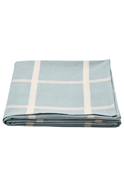 IKEA NISSÖGA, masa örtüsü, bej-mavi, 145x240 cm