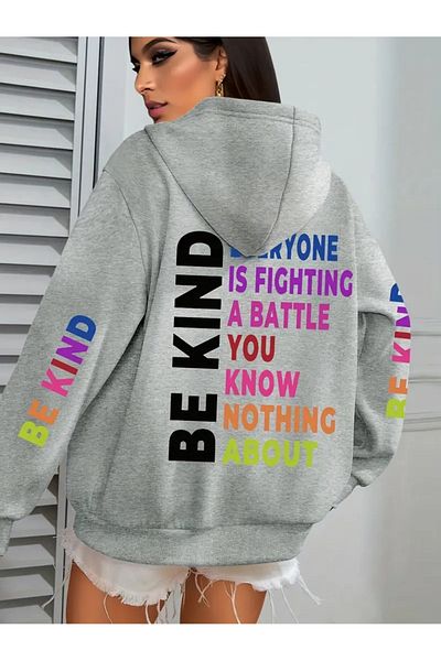 LAND MODA Unisex Μαύρο φούτερ με στάμπα BACK