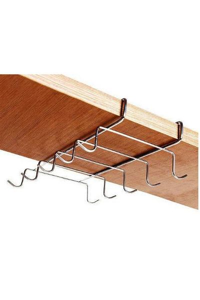 İndiriminVar 2 Pieces Metal Hanging In-Cabinet Under-Shelf Mug Cup Coffee Pot