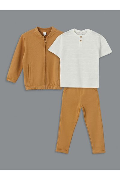 LC Waikiki Lcw Baby Beige Boy's 3 Piece Set