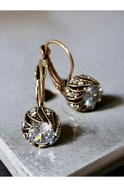 FAYRA ACCESSORIES Zircon Stone Spiral Earrings
