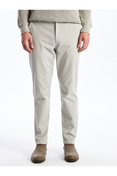 LC Waikiki Beige Standard Fit Velvet Men's Trousers