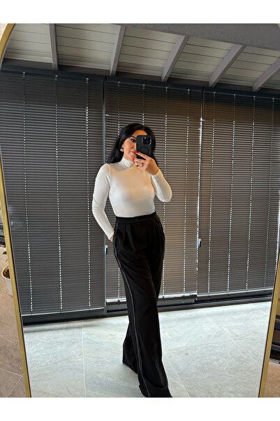 Millagros feel good with us Yan Çizgi Detay Siyah Pantolon