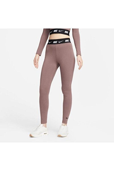 Nike Sportswear Club High-Waisted Kadın Kahverengi Tayt