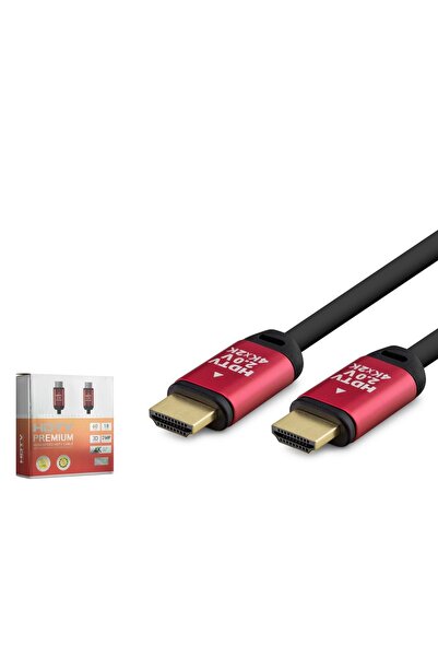 HADRON HDX2041 HDMI 2.0 Kablo 4K 60 Hz OD 8.0 mm 30 m Siyah Kırmızı