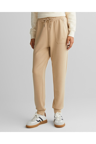 Gant Kadın Bej Regular Fit Logolu Eşofman Altı