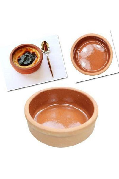 İndiriminVar 2 Pieces of Soil Crock Set for Baked Rice Pudding - 6 Pieces of Soil Bowl
