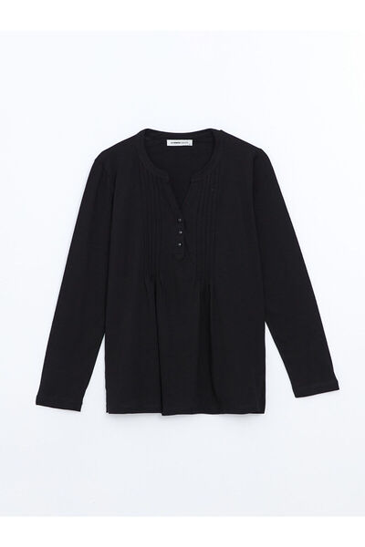 LC Waikiki LCW Grace Siyah Kaçık Yaka Kadın Bluz