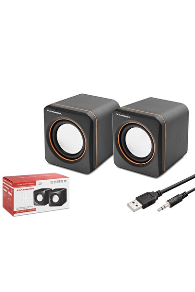 HADRON HD6049 Masaüstü Hoparlör 1+1 USB + 3.5mm - Siyah