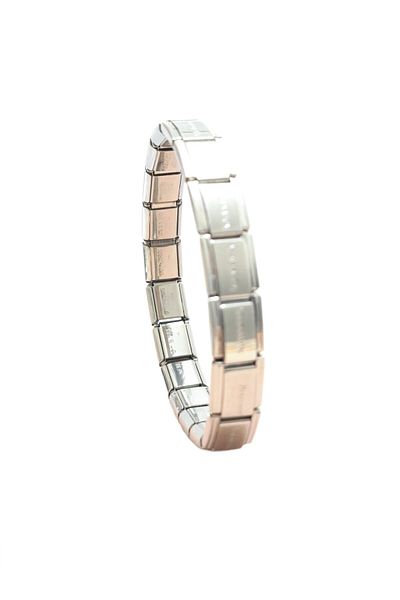 Tasarım Unisex Steel Bracelet - 18 cm Silver, Interlocking, Italian Charm Model