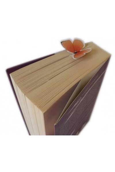 İndiriminVar 2 علامة كتاب على شكل فراشة - فاصل كتب هدية
