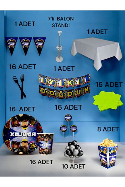 VibeHome 16 Person Roblox Themed 2XL Pack - Birthday Party & Fun Events
