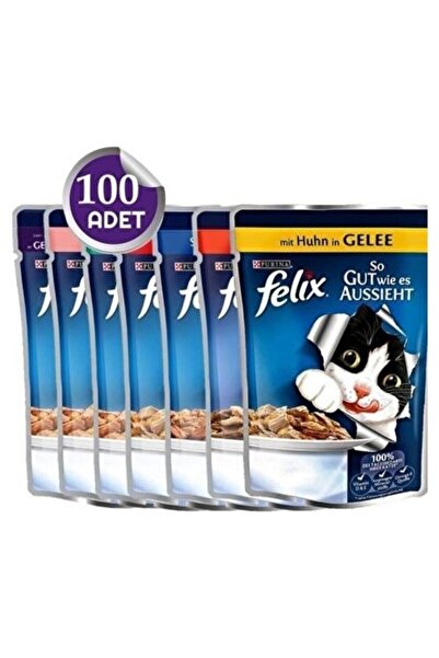 FELIX Kedi Yaş Mama Karışık 100 Adet 85gr