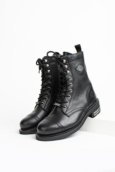 Harley Davidson Colmar Hakiki Deri Siyah Kadın Bot