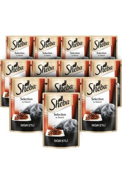 SHEBA Pouch Sığır Etli Yaş Kedi Maması 85 gr X 12 Adet