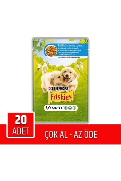 Friskies Friskies Junior Tavuklu Ve Havuçlu Yavru Köpek Konservesi 100gr 20lı