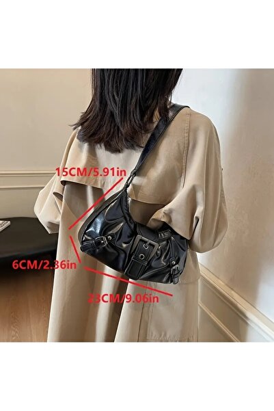 Y2K Style Women's Heart Vintage Suni Deri Omuz Çantası