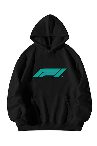 Scrovtie Black Women's Men's F1 Legend Lewis Printed Kangaroo Pocket Hoodie