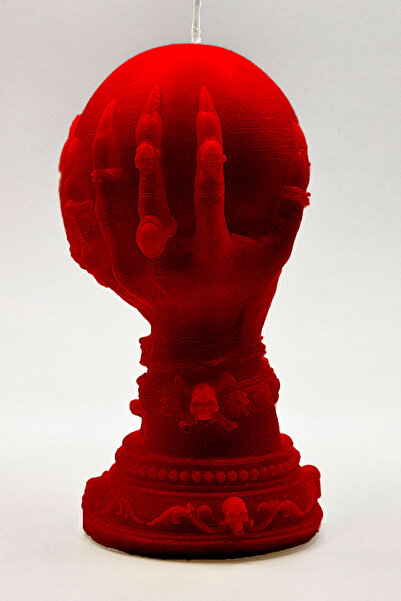 FANTASTİK SANAT ATÖLYESİ Sihirli Küre Tutan Cadı Eli Soya Wax Dekoratif Hediy...