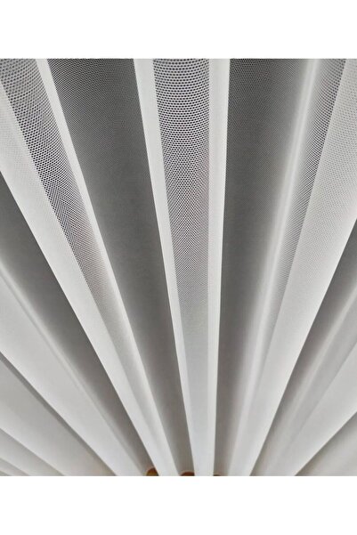 Alp Perde Modern 1/3 Pleated White Tulle Curtain - Grey No Ironing, Skirt Leaded Alpine Curtain (Sik Pleated)