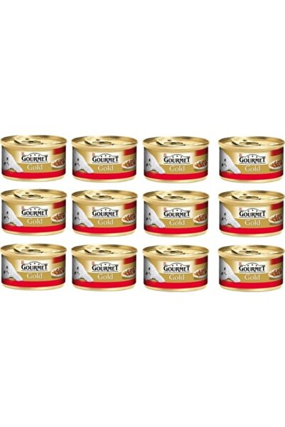Gourmet Purina Gold Sığır ve Parça Etli Yaş Kedi Maması 85 gr x 12 Adet