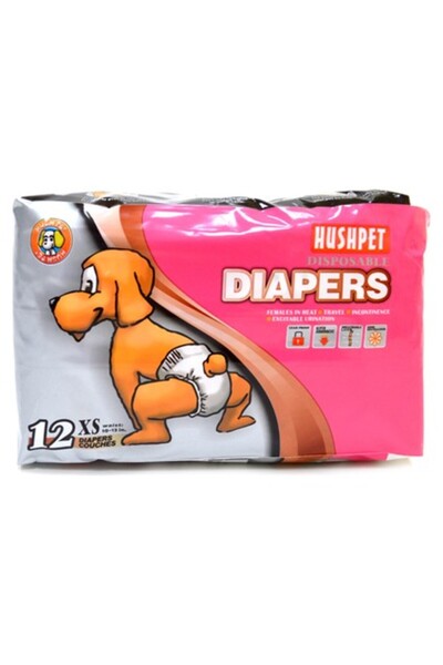 Hushpet Köpek Alt Tuvalet Bezi 12 Adet Xs Hush Pet Diapers X Small 12'li Köpek Bezi