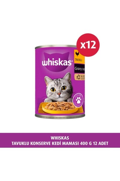 Whiskas Tavuklu Konserve Kedi Maması 400 G 12x