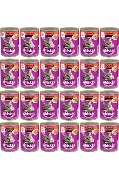 Whiskas Biftekli Konserve Kedi Maması 400 Gr x 24 Adet