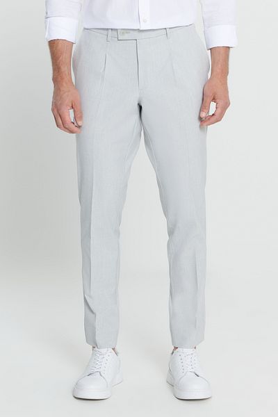 ALTINYILDIZ CLASSICS Men's Gray Comfort Fit Casual Cut Side Pocket Patterned Elastic Waist Pants