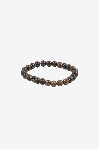 ALTINYILDIZ CLASSICS Men's Brown Natural Stone Beads Bracelet