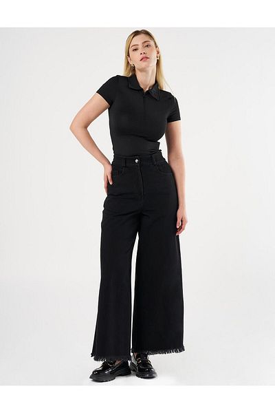 Kayra Black Marine Fit Denim Trousers