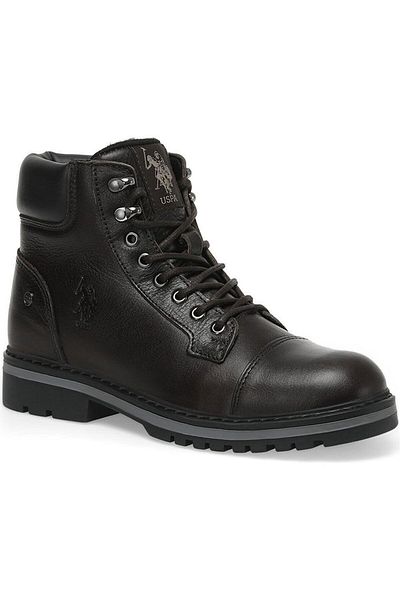 U.S. Polo Assn. Ανδρικές μπότες U.s.polo Jones από γνήσιο δέρμα Full Shearling Μαύρο
