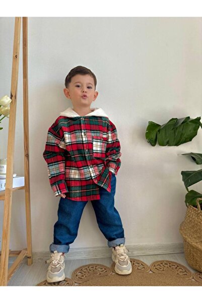 Ribbon kids Set cămașă pentru copii din țesătură pentru lemne cu glugă + pant...