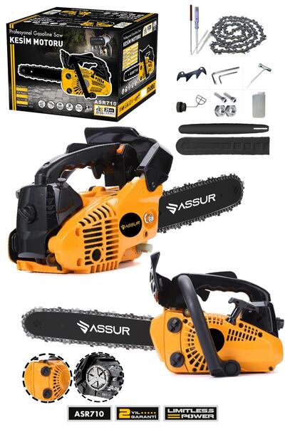 ASSUR 25 cc Mini Benzinli Testere Ağaç Odun Dal Budama Ve Kesme Testeresi Hızar Motoru
