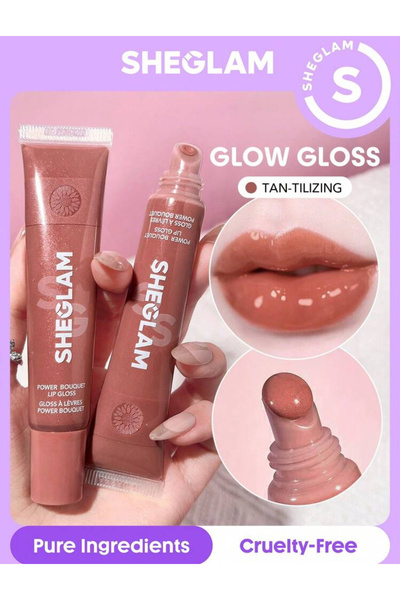 SHEGLAM Power Bouquet Lip Gloss Tinted Moisturizing Plumping Vegan Nemlendiri...