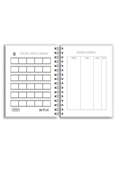 cabuk baskı Süresiz Planlayıcı Ajanda, A5 Siyah Desenli Planlayıcı Ajanda, Sticker