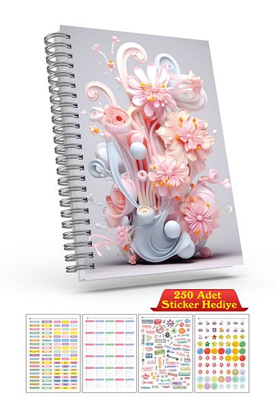 cabuk baskı Agenda Planificator, Agenda A5 fără timp, Caiet de planificare săptămânală, Agenda, Cadou autocolant