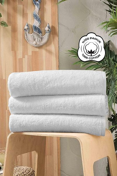 Evlen Home Collection Πετσέτα μπάνιου ξενοδοχείου 70x140cm 1 τεμάχιο 480 gr 100% βαμβάκι Luxury χοντρό λευκό