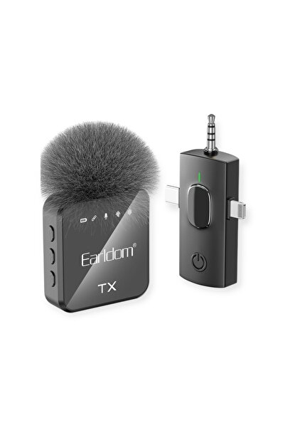 Bubitechh Earldom Mc12 Kablosuz Tekli Yaka Mikrofonu Ile Profesyonel Ses Kalitesi 3in1