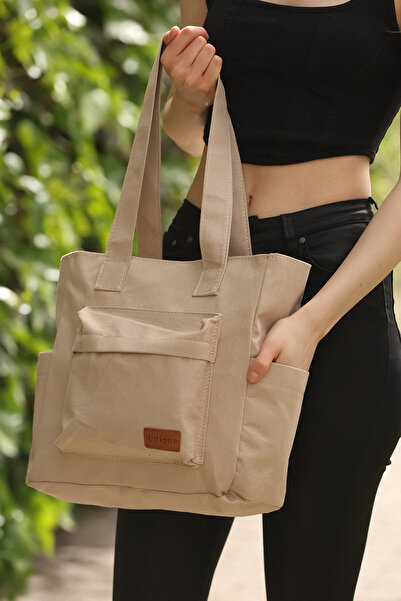 PASSTELL حقيبة كتف نسائية كبيرة الحجم من القماش