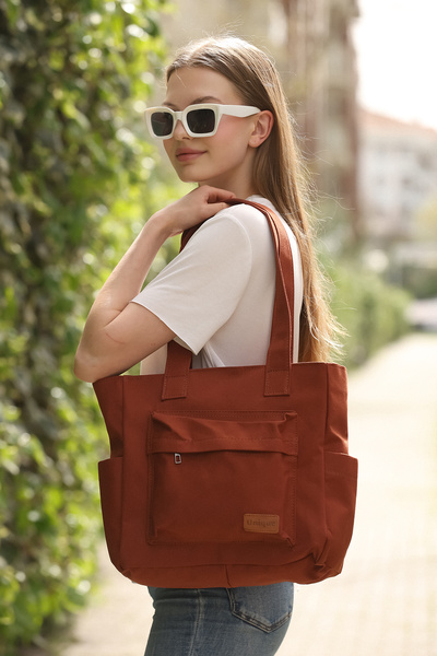 PASSTELL حقيبة كتف نسائية كبيرة الحجم من القماش