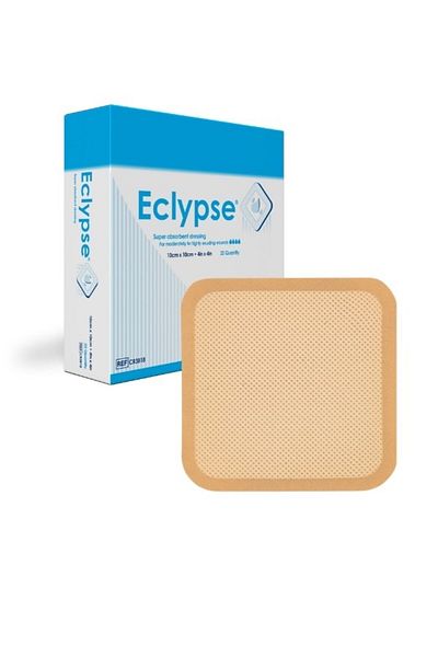 Advancis Medical UK - طبقة اتصال عالية الامتصاص لإزالة الجروح - إكليبس 10 سم × 10 سم × 5 قطع