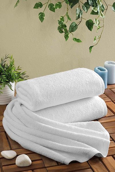 Evlen Home Collection Πετσέτα μπάνιου ξενοδοχείου 70x140cm 1 τεμάχιο 480 gr 100% βαμβάκι Luxury χοντρό λευκό