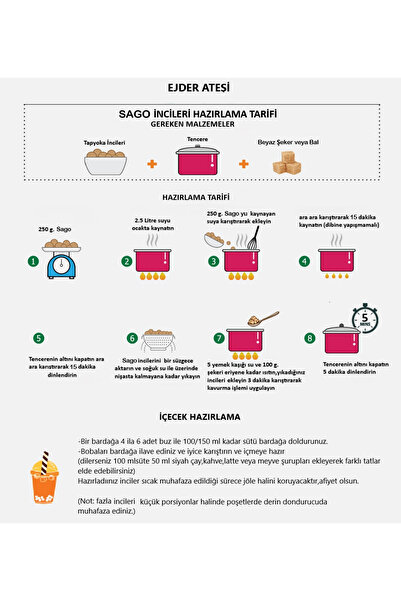 Ejder Ateşi Sago Pearls Sago Sabudana Sagoi Tapyoka Incileri 1000 Gr.